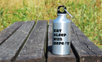 Butelka srebrna damska 400 ml z nadrukiem "Eat Sleep Run Repeat" – bieganie #11