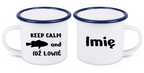 Kubek emaliowany biały z nadrukiem "KEEP CALM and IDŹ ŁOWIĆ" #6