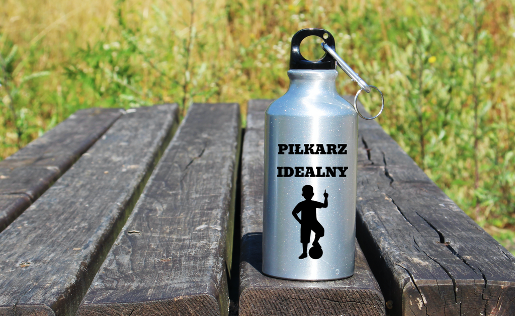 Butelka srebrna 400 ml z napisem "Piłkarz Idealny" – dla dziecka,  piłka nożna #5