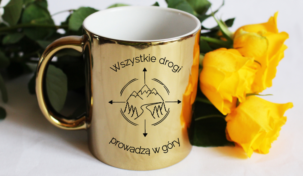Kubek złoty z nadrukiem „Wszystkie drogi prowadzą w góry” #9