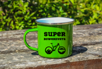 Kubek emaliowany zielony z nadrukiem "Super Rowerzysta" - dla rowerzysty #7