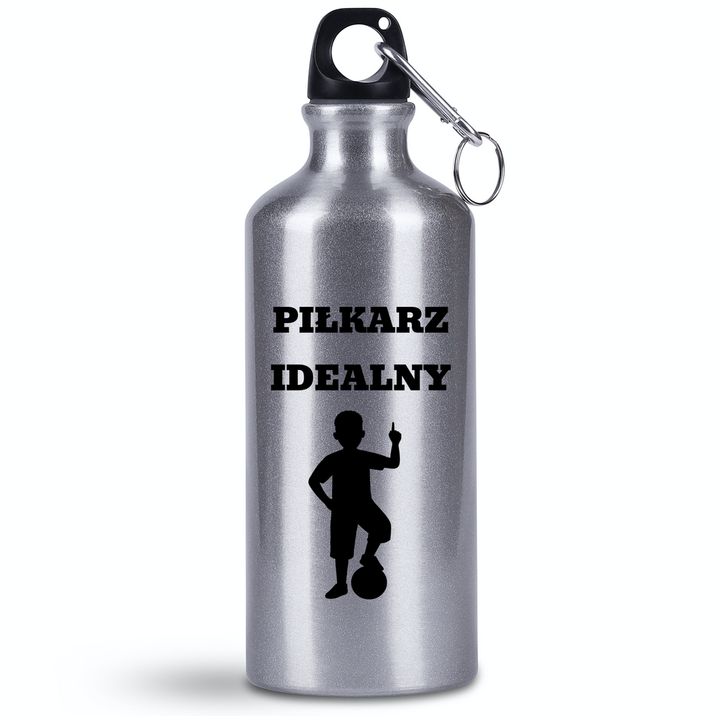Butelka srebrna 500 ml z napisem "Piłkarz Idealny" – dla dziecka, piłka nożna #4