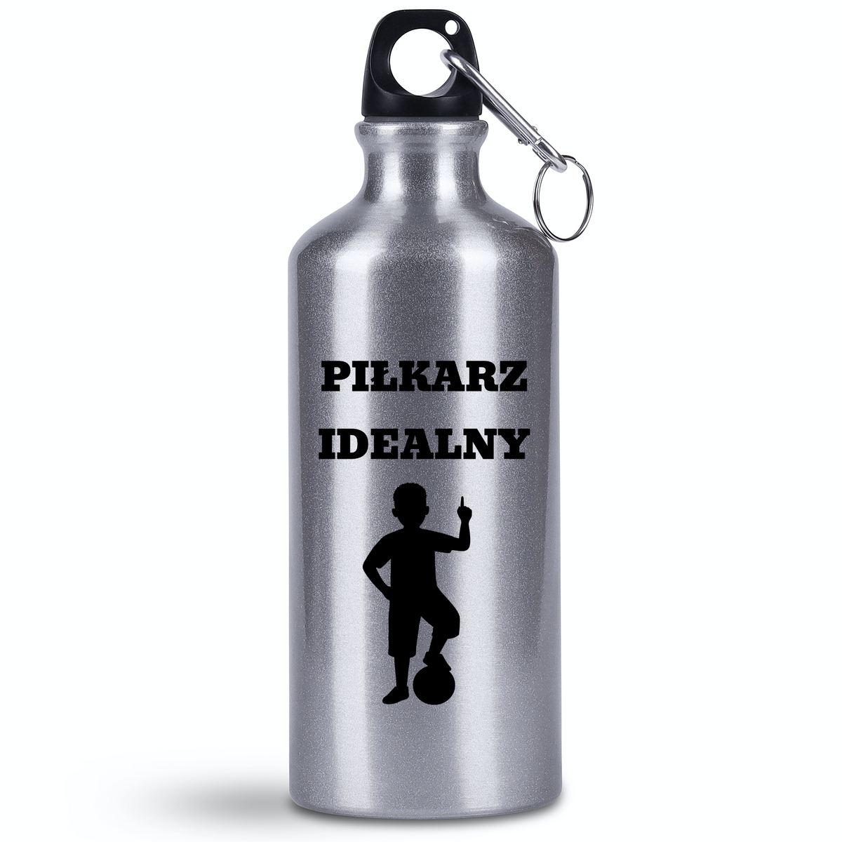 Butelka srebrna 500 ml z napisem "Piłkarz Idealny" – dla dziecka, piłka nożna #4