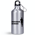 Butelka srebrna 400 ml z nadrukiem "Kocham Biegać" dla pań – bieganie #4