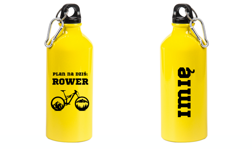 Bidon żółty 600 ml z nadrukiem "Plan na dziś: Rower" - dla rowerzystów #9