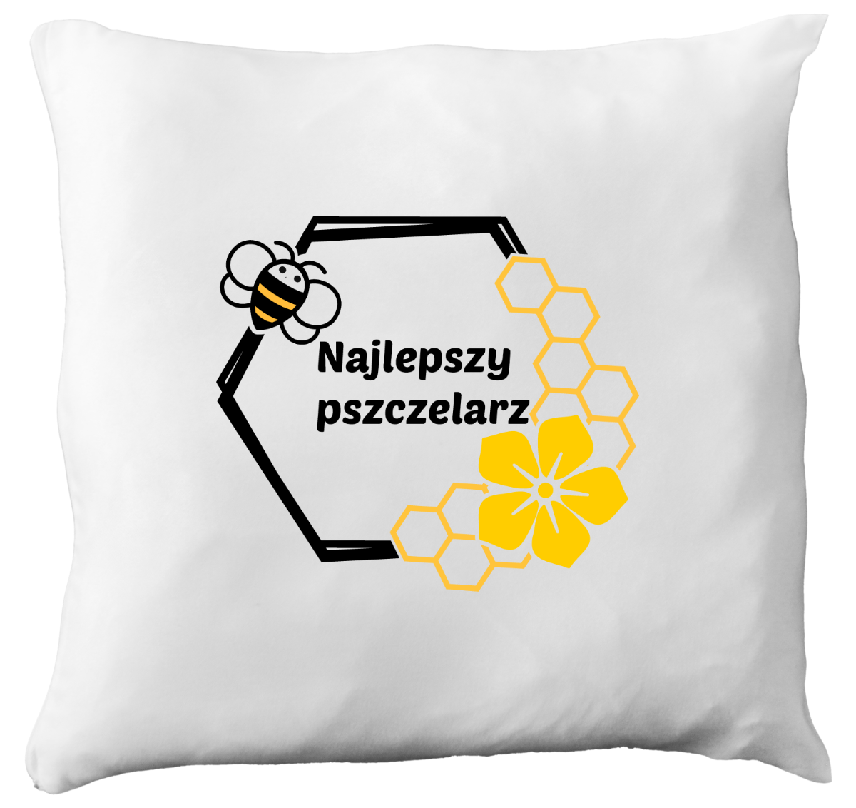Poduszka dla pszczelarza z nadrukiem „ najlepszy pszczelarz” – pszczelarstwo #12