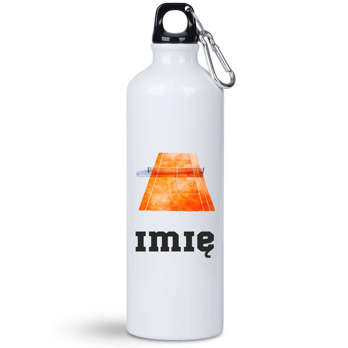 Bidon biały 800 ml z grafiką kortu tenisowego i własnym imieniem #4