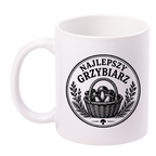 Kubek biały z nadrukiem „Najlepszy Grzybiarz” – grzyby #2