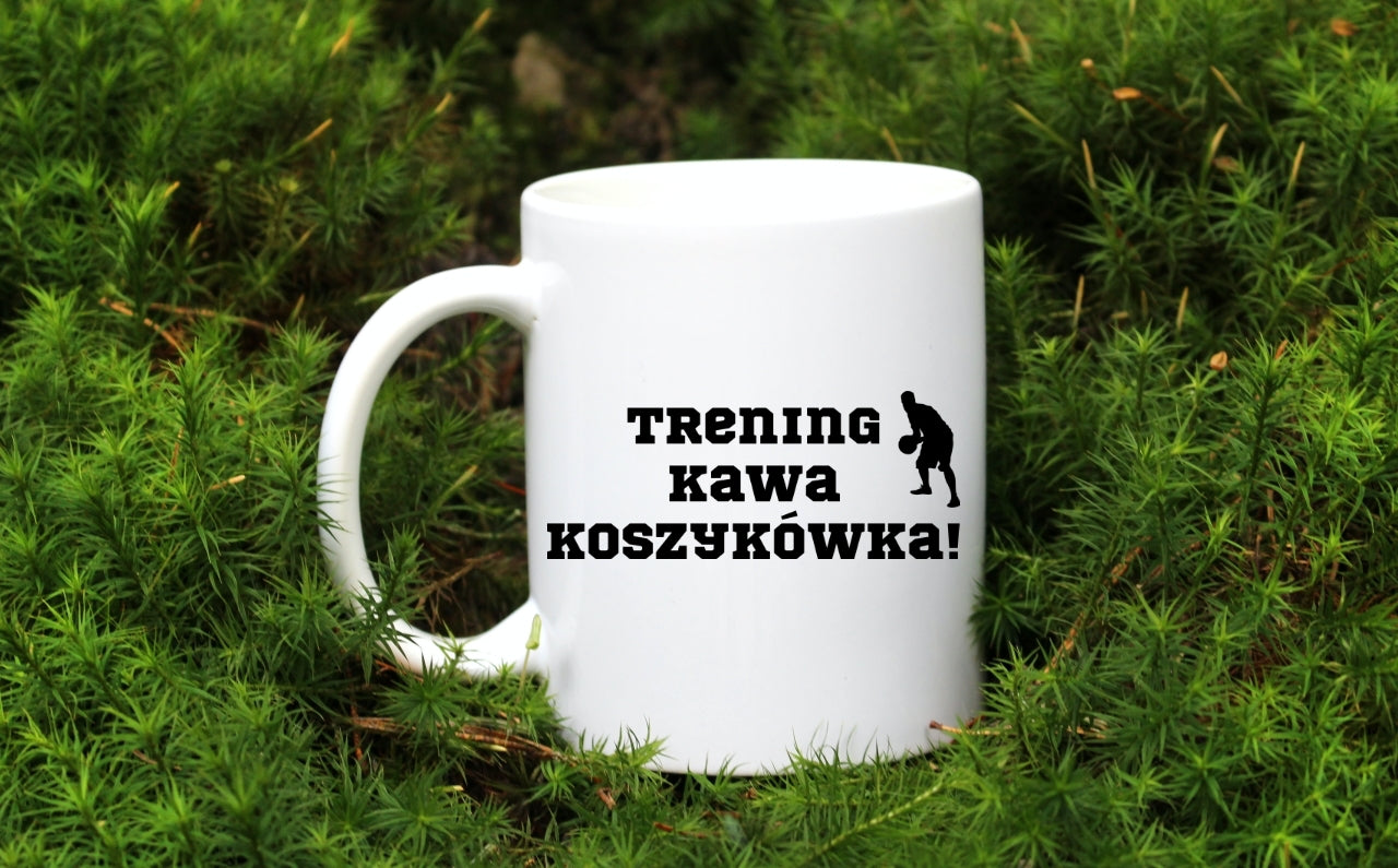Kubek biały z nadrukiem "Trening Kawa Koszykówka" – koszykówka #5