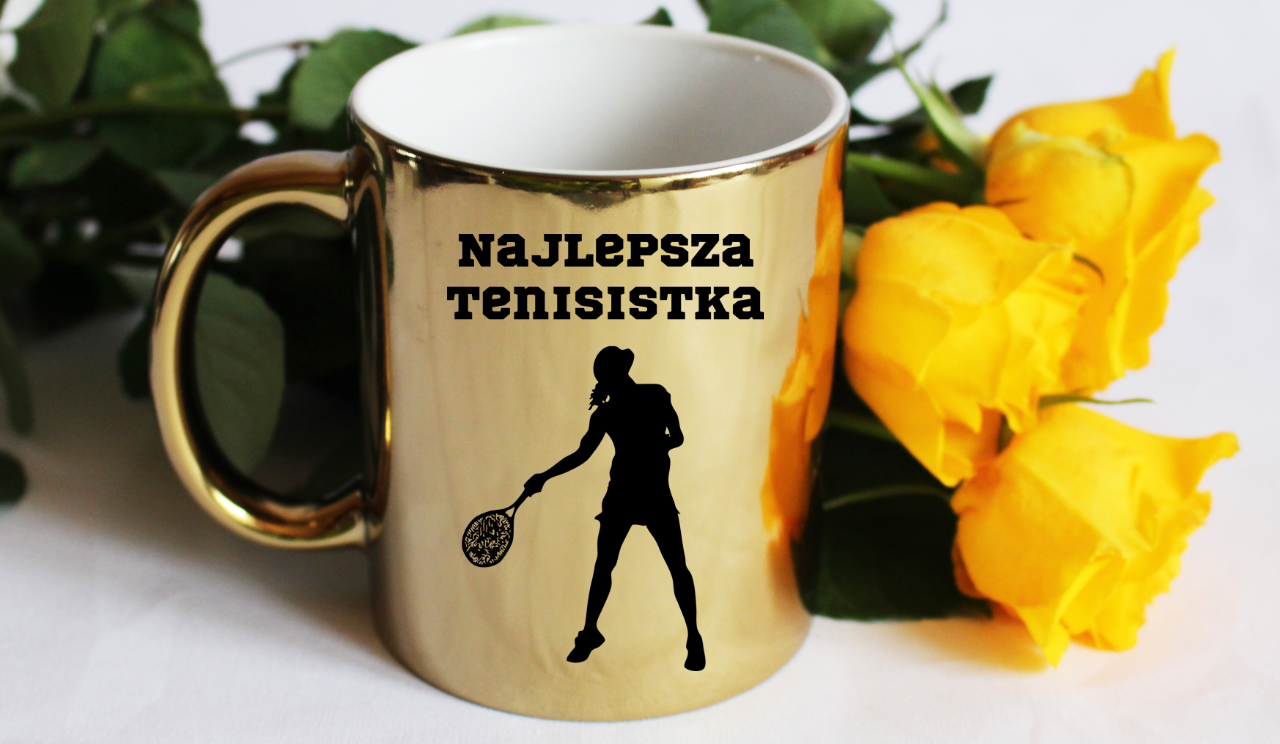 Kubek złoty z napisem "NAJLEPSZA TENISISTKA" #2