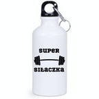 Bidon biały 400 ml na siłownię z nadrukiem „Super Siłaczka” – siłownia #2