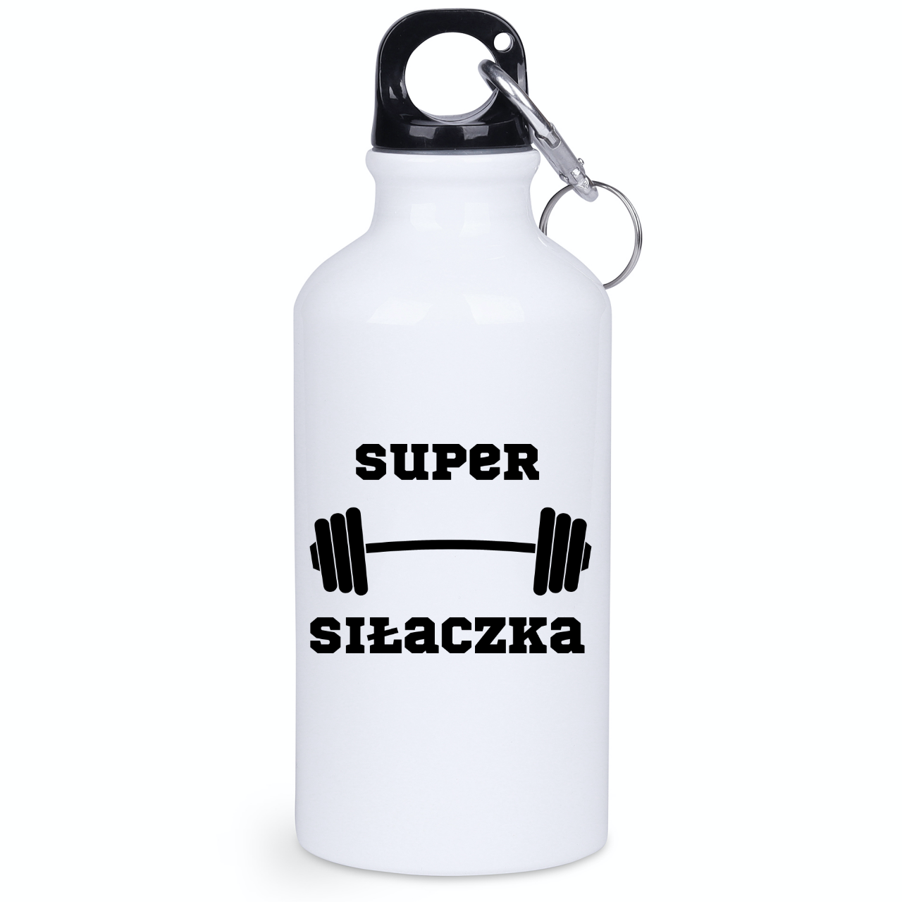 Bidon biały 400 ml na siłownię z nadrukiem „Super Siłaczka” – siłownia #2