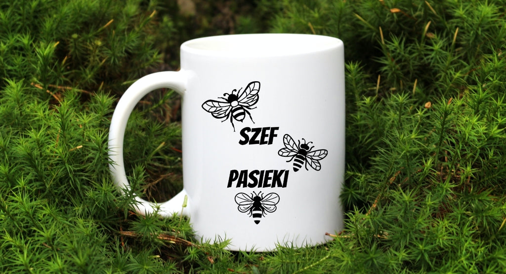 Kubek biały dla pszczelarza "Szef pasieki" #4