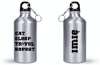 Butelka srebrna 400 ml z nadrukiem „Eat Sleep Travel Repeat” – podróż, przygoda, przyroda #5