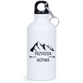 Butelka biała 400 ml z nadrukiem „Przygoda wzywa” #3