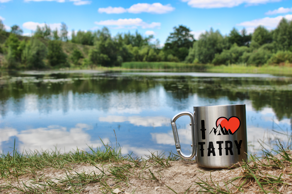 Kubek ze srebrnym karabińczykiem z nadrukiem „I love Tatry” – góry, Zakopane #10