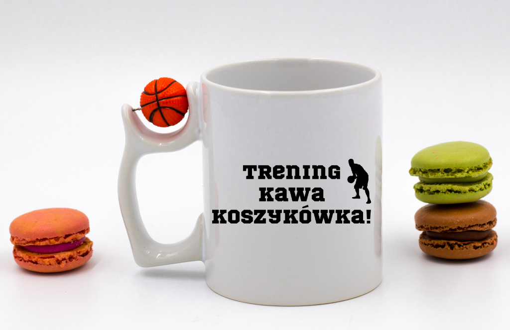 Kubek z piłką i nadrukiem "Trening Kawa Koszykówka" – koszykówka #5