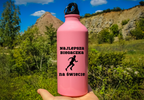 Butelka różowa 600 ml z nadrukiem "Najlepsza Biegaczka" – bieganie #2