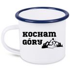 Kubek emaliowany biały z nadrukiem „Kocham Góry” #7