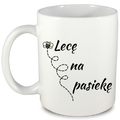 Kubek biały dla pszczelarza "Lecę na pasiekę" #8