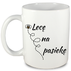 Kubek biały dla pszczelarza "Lecę na pasiekę" #8