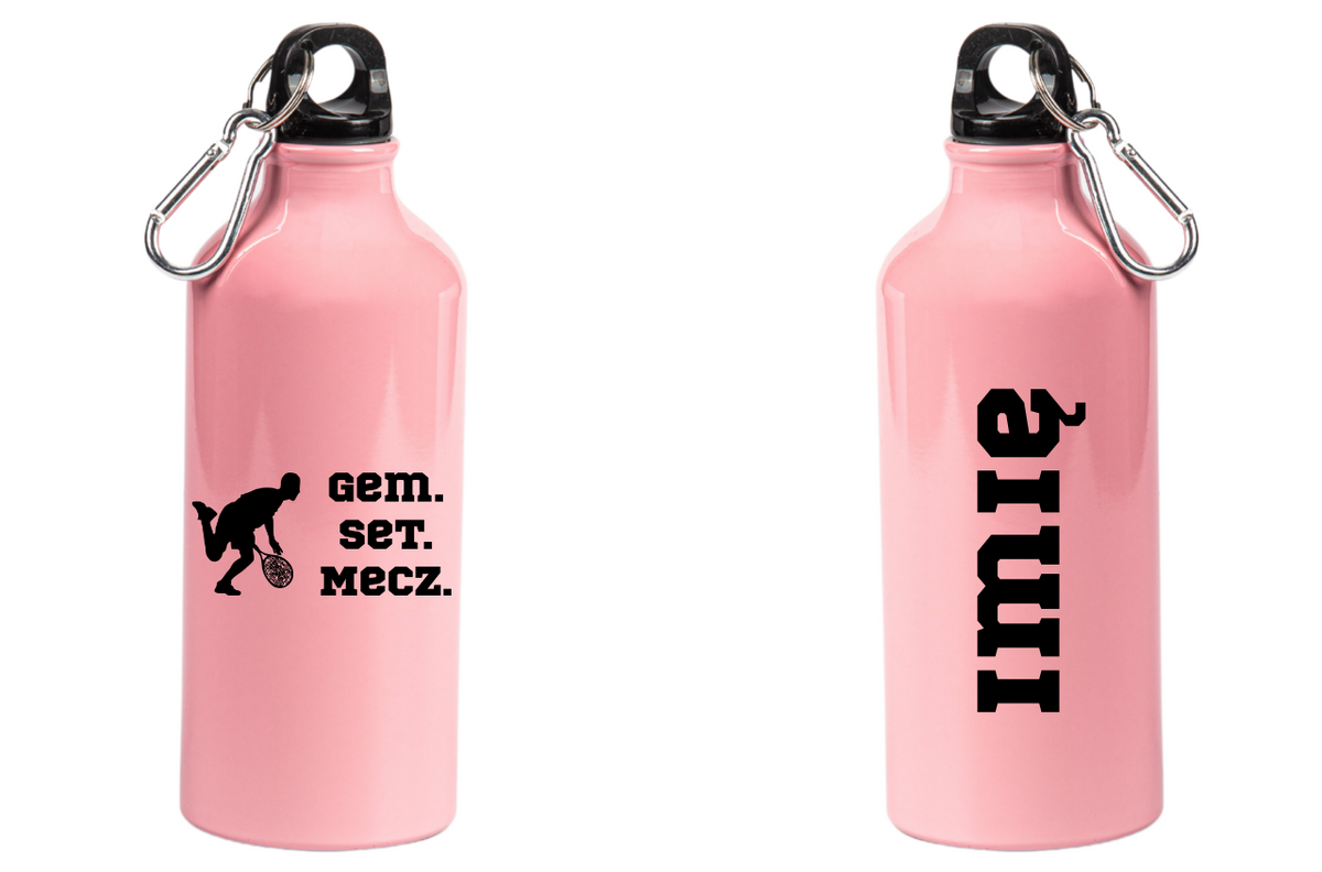 Butelka różowa 600 ml z napisem "Gem Set Mecz Tenis" – męska #5