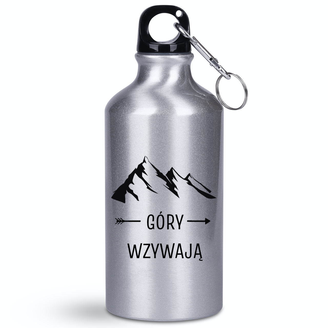 Butelka srebrna 400 ml z nadrukiem „Góry wzywają” - trekking #4
