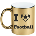 Kubek złoty z nadrukiem "I love Football" - piłka nożna #3
