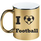 Kubek złoty z nadrukiem "I love Football" - piłka nożna #3