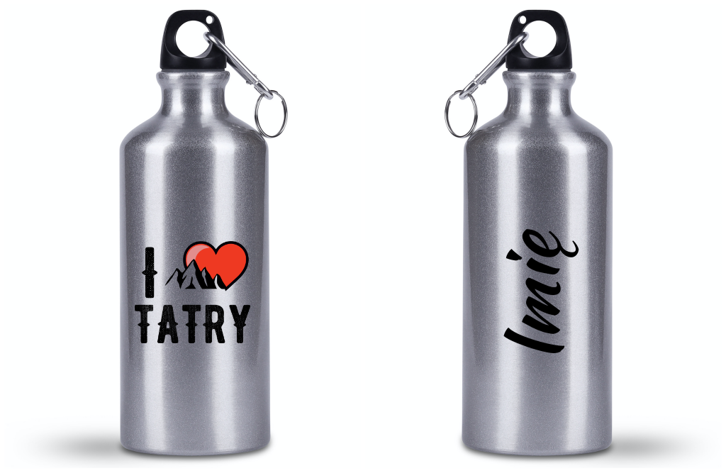 Bidon srebrny 500 ml z grafiką „I love Tatry” – góry, Podhale, Zakopane #9