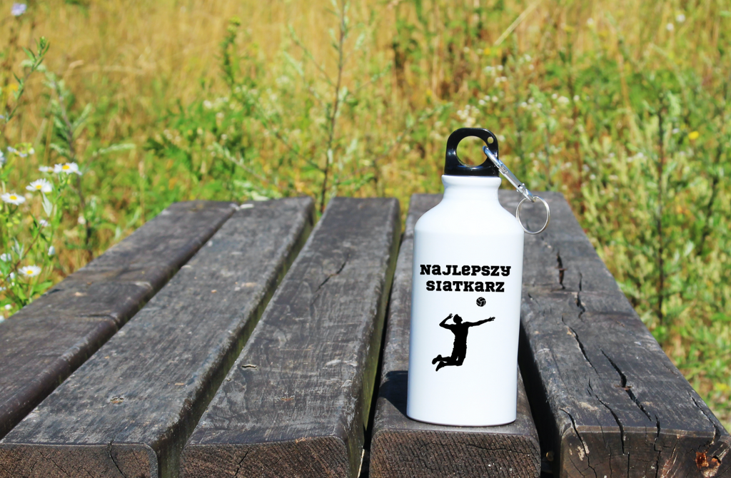 Bidon biały 400 ml z nadrukiem "Najlepszy Siatkarz" – siatkówka #7