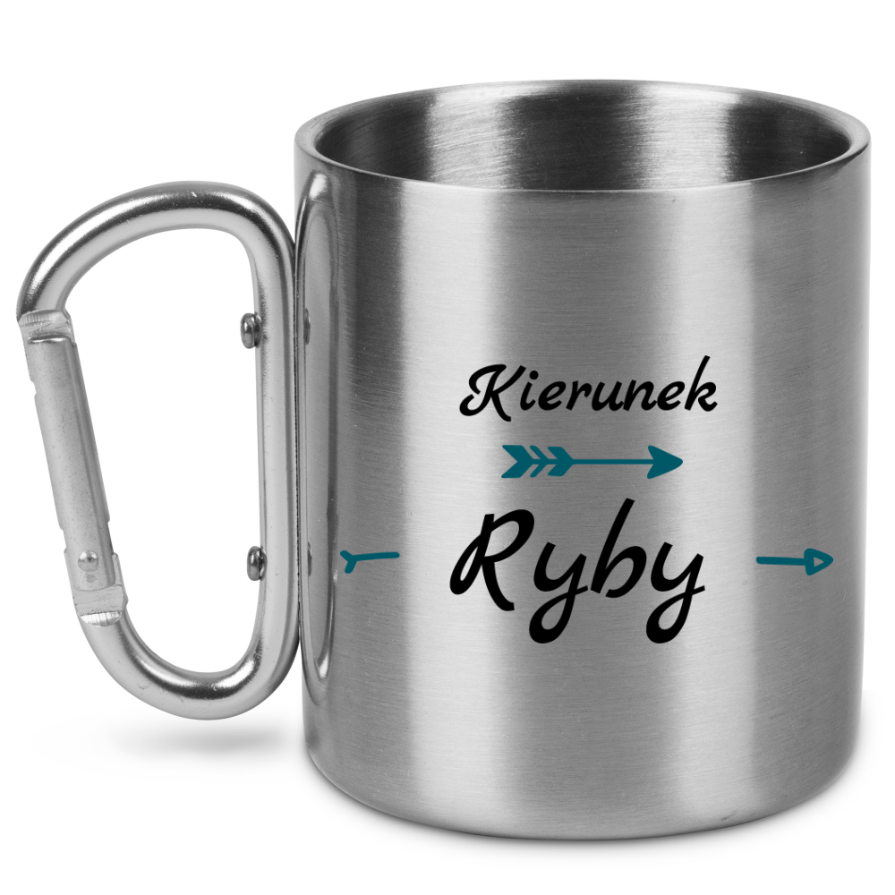 Kubek ze srebrnym karabińczykiem i nadrukiem "Kierunek ryby" #4