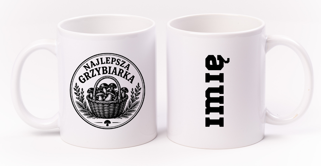 Kubek biały z nadrukiem "Najlepsza Grzybiarka" - grzyby #1