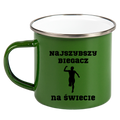 Kubek emaliowany zielony z nadrukiem "Najszybszy Biegacz na Świecie" – bieganie #4