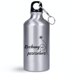 Butelka srebrna 400 ml z nadrukiem „Kochany pszczelarz” – pszczelarstwo #6