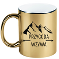 Kubek złoty z nadrukiem „Przygoda wzywa” – podróż, trekking #5