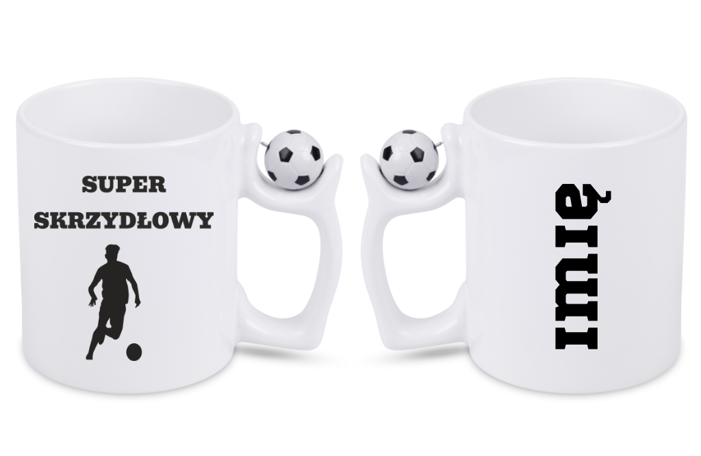 Kubek z piłką i nadrukiem "Super Skrzydłowy" – piłka nożna #12