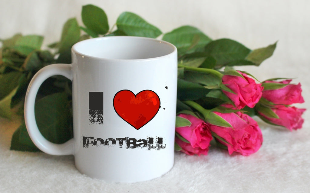 Kubek biały z nadrukiem "I Love Football" #1