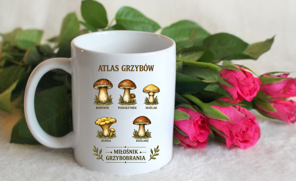 Kubek biały z nadrukiem „Atlas Grzybów” – grzyby #7