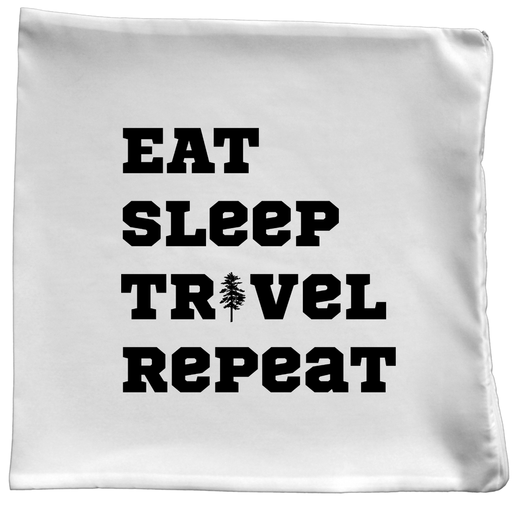 Poduszka z nadrukiem „Eat Sleep Travel Repeat” – podróże, przygoda, wyprawa #5