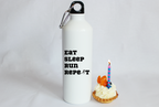 Bidon dla pań biały 800 ml z nadrukiem "Eat Sleep Run Repeat" – bieganie #10