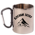 Kubek z czarnym karabińczykiem i nadrukiem „Kocham Tatry” – góry #3