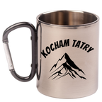Kubek z czarnym karabińczykiem i nadrukiem „Kocham Tatry” – góry #3