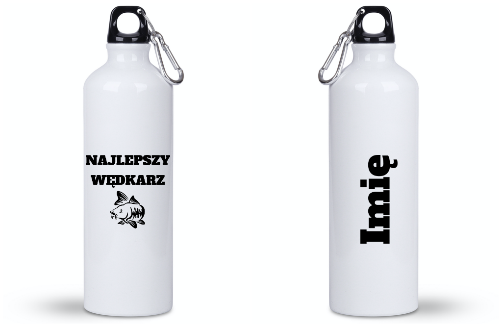 Butelka biała 800 ml z nadrukiem "Najlepszy wędkarz" – wędkarstwo #7