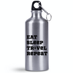 Bidon srebrny 500 ml z nadrukiem „Eat Sleep Travel Repeat” – podróż, przygoda, przyroda #4