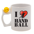 Kubek z piłką i grafiką serca z piłkarzem oraz napisem "I LOVE HANDBALL" #2