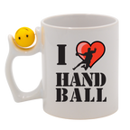 Kubek z piłką i grafiką serca z piłkarzem oraz napisem "I LOVE HANDBALL" #2