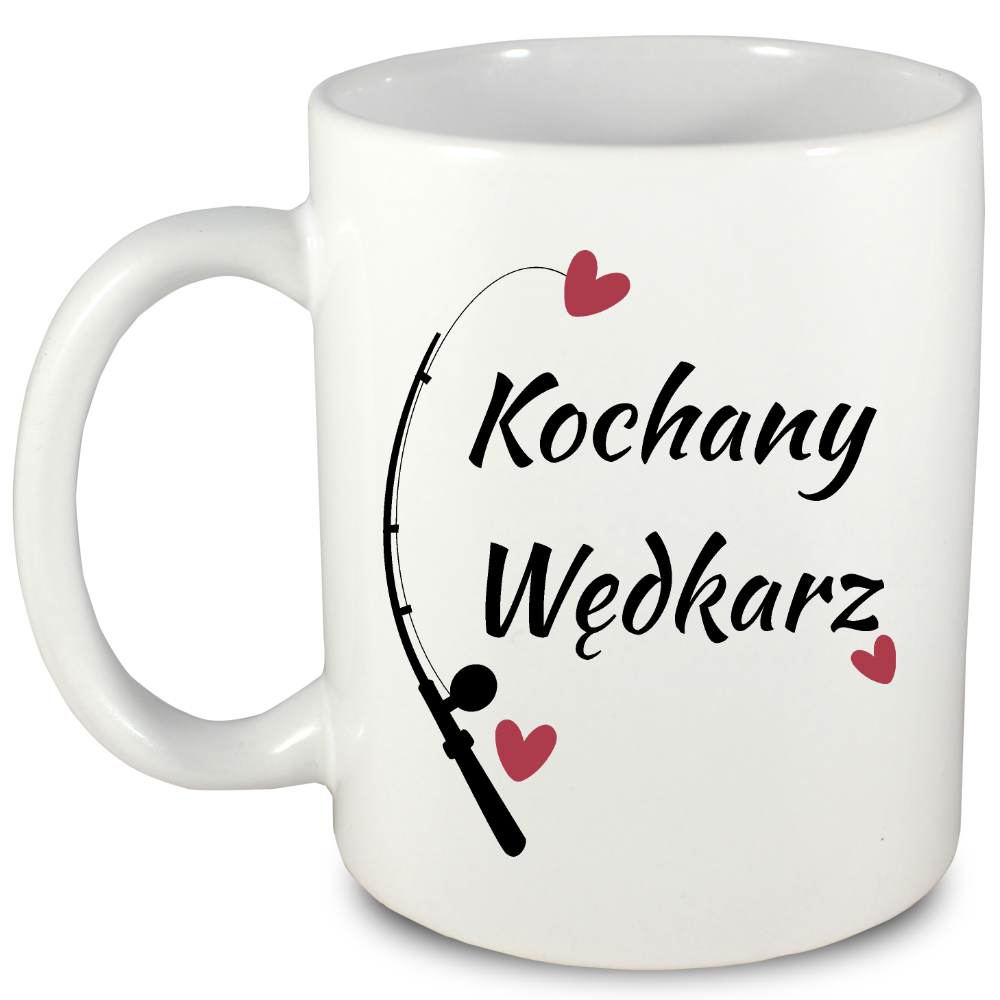 Kubek biały z nadrukiem: "Kochany Wędkarz" - wędkarstwo #2