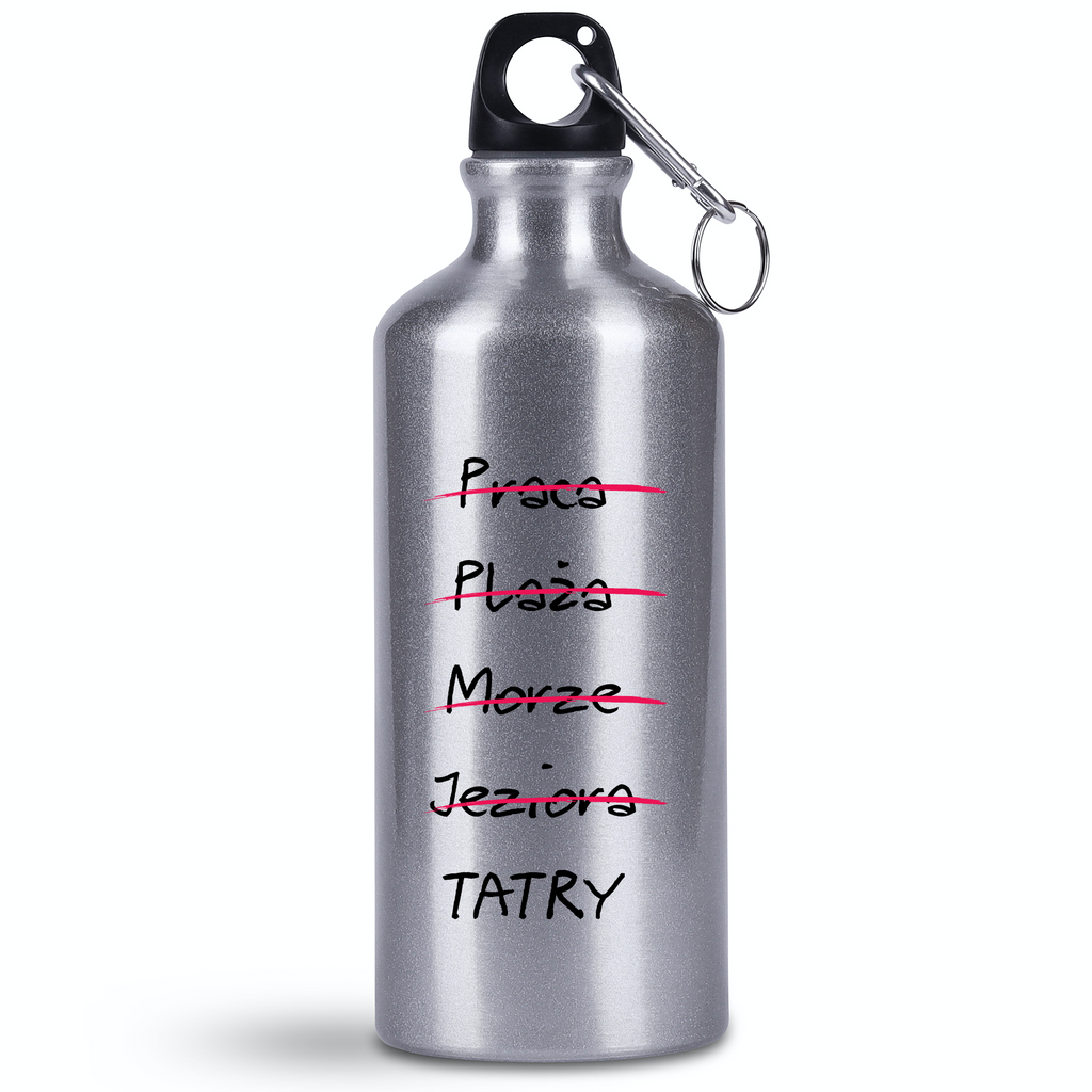 Bidon srebrny 500 ml z grafiką „Tatrzańska wykreślanka” – Podhale, Zakopane, góry #6