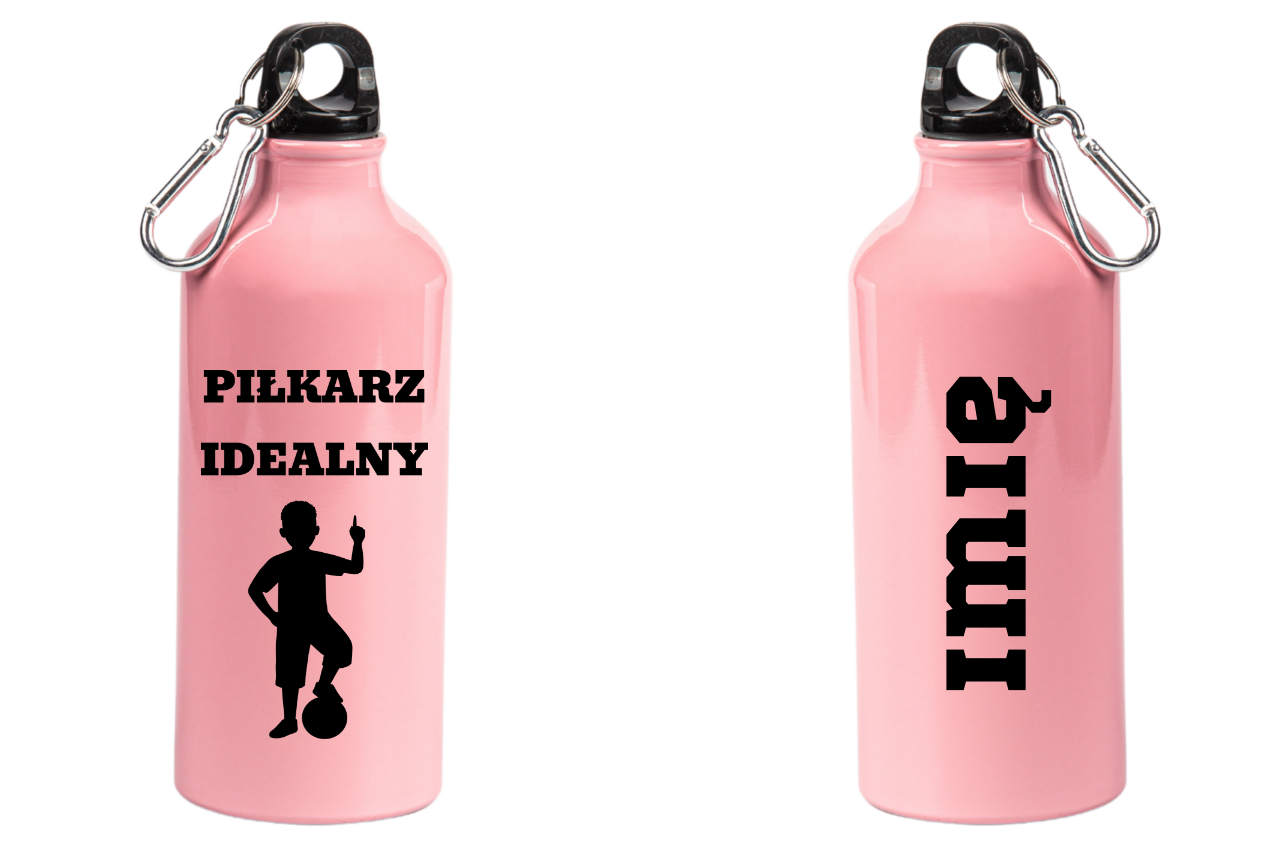 Butelka różowa 600 ml z napisem "Piłkarz Idealny" dla dziecka #4